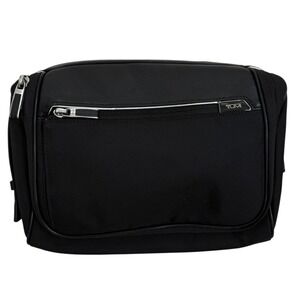 Tumi Alpha Hanging Toiletry Kit Black Ballistic Nylon Leather Travel Bag